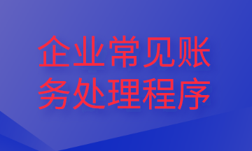 企業(yè)常見(jiàn)財(cái)務(wù)處理程序，你了解嗎？