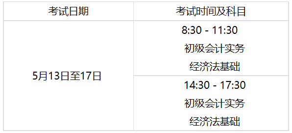 內(nèi)蒙古2023年初級會計準考證打印時間：5月3日至5月12日