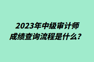 2023年中級審計師成績查詢流程是什么？