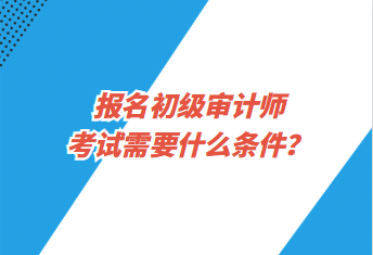 報名初級審計師考試需要什么條件？