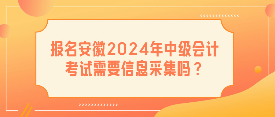 安徽2024中級會(huì)計(jì)考試信息采集
